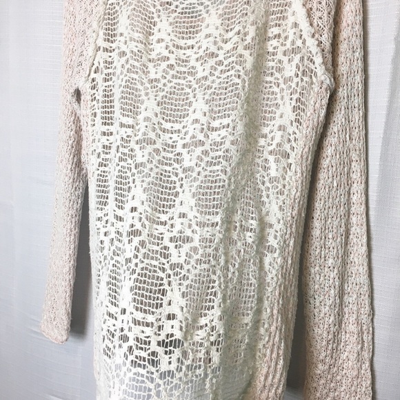 Bethany Mota• crochet lace open loose knit lightweight summer sweater• Large - Picture 3 of 8